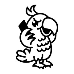 Hand drawn style icon depicting cock
