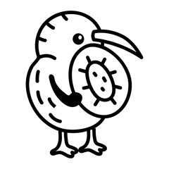 Hand drawn style icon depicting cock
