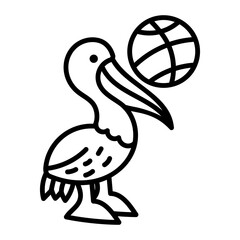 A doodle style icon showing pelican
