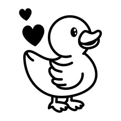 Hand drawn style icon depicting flamingo standing