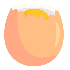 Cracked Egg with Yolk Vector Illustration