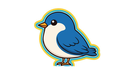 Obraz premium blue bird on a white background