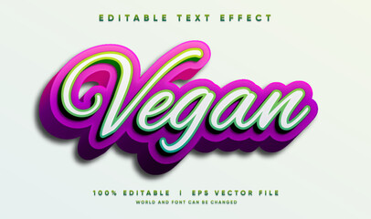 vegan vector text effect with modern style