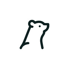 Obraz premium Elegant Linear Bear Illustration with Minimalist Design