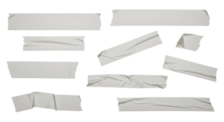Adhesive Tape Strips Set Realistic Style Masking Packaging Sticky Paper Pieces