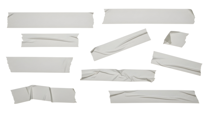 Adhesive Tape Strips Set Realistic Style Masking Packaging Sticky Paper Pieces