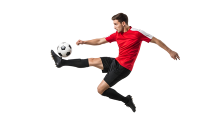 Soccer Football Player Kicking Ball Sport Action Athlete Motion Skill