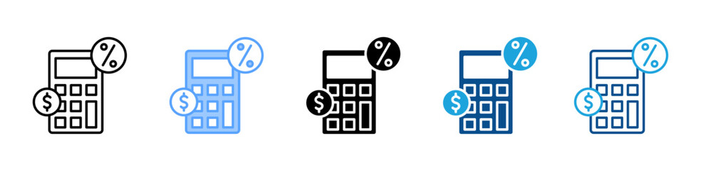 Calculator icon sheet multiple style collection
