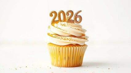 White Number 2026 on Snow Happy New Year Christmas Postcard