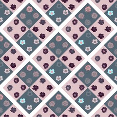 Patchwork Floral Seamless Pattern Set