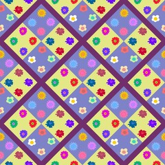 Patchwork Floral Seamless Pattern Set