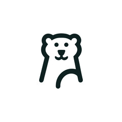 Minimalist Bear Illustration with Playful Character Design