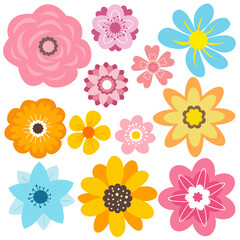 vector illustration with icon flowers ornaments