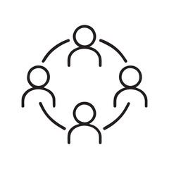 Circular Teamwork Icon – Partnership, Collaboration and Unity Concept