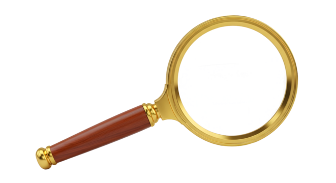 Magnifying Glass Golden Search Find Investigation Lens Detective Tool Look