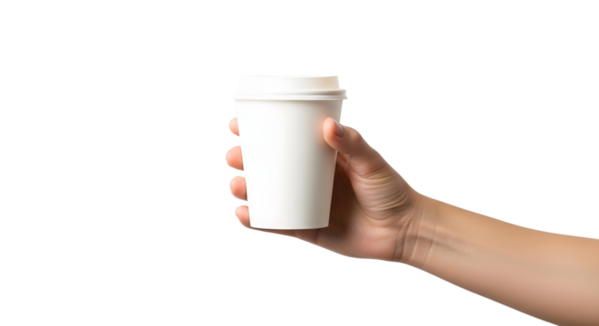 Coffee Cup in Hand Concept Drink Beverage Break Time Mug Paper Container