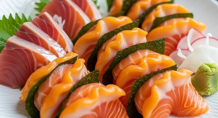 Delicious Assortment of Fresh Sashimi - A Culinary Delight.