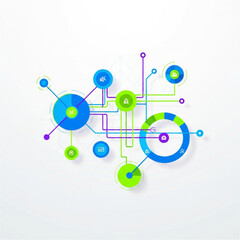 Abstract illustration of a network with interconnected nodes, representing data flow and connections.