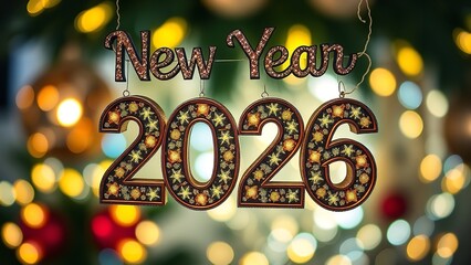 White Number 2026 on Snow Happy New Year Christmas Postcard