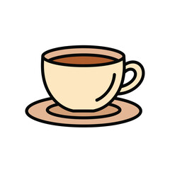 Obraz premium Simple illustration of a cup of hot beverage on a saucer