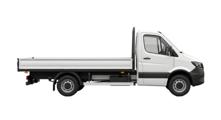 White Flatbed Truck Commercial Vehicle Transport Logistics Delivery Van