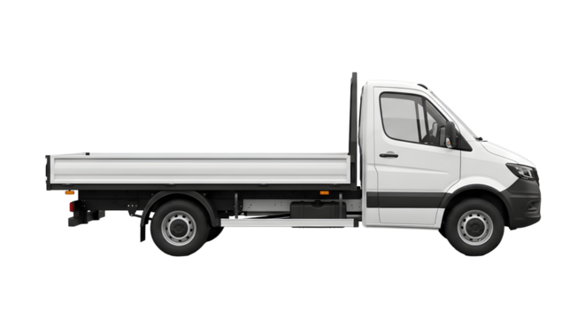 White Flatbed Truck Commercial Vehicle Transport Logistics Delivery Van