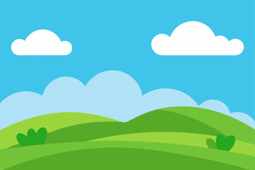 Obraz premium Rolling Hills With Grass And Clouds