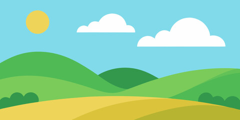 Fototapeta premium Rolling Hills Bright Landscape