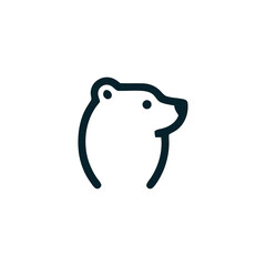 Minimalist Bear Head Outline for Modern Logo Design