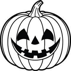 Spooky glowing halloween pumpkin lanterns with carved faces for festive decorations