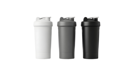 Protein Shaker Bottle Mockup Set Fitness Gym Nutrition Supplement Container