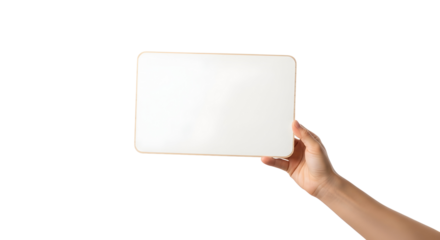 Hand Holding Blank Digital Tablet Device Technology Mockup Presentation