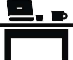 Modern office desk scene with laptop coffee cup and documents for business and work
