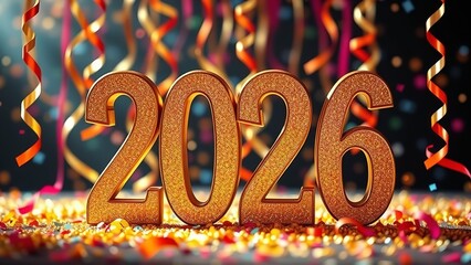 White Number 2026 on Snow Happy New Year Christmas Postcard