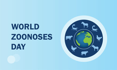 World Zoonoses Day vector graphic great for World Zoonoses Day celebration. flat design. story design. flat illustration. simple and elegant	