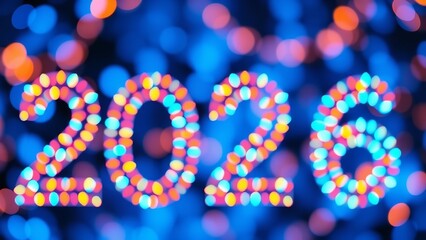 White Number 2026 on Snow Happy New Year Christmas Postcard