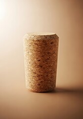Elegant cork stopper display piece, showcasing textural details in light