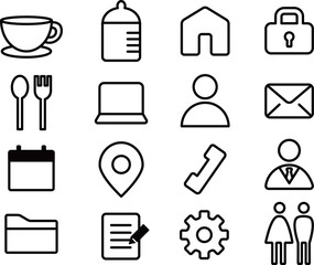 アイコンセット/ ホーム・キー・メール・人・電話・設定・フォルダ/icon set-basic