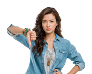 Disapproval expression portrait emotion isolated on transparent background