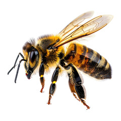 Honeybee closeup with detailed wings, legs, and body