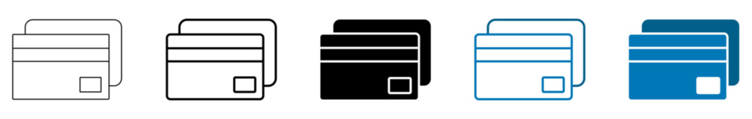 Credit card icon isolated, Bank card symbol, Online payment sign, Transaction icons, or Financial plastic money vector illustration