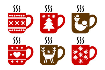 Christmas Mug Icon Set