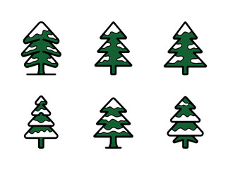 Obraz premium Christmas Pine Tree Icons
