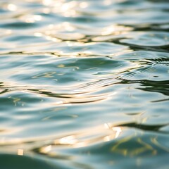 Sunlit Water Surface - Gentle Ripples and Reflections.