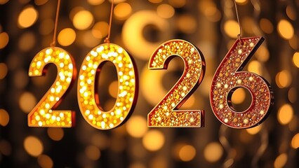 White Number 2026 on Snow Happy New Year Christmas Postcard