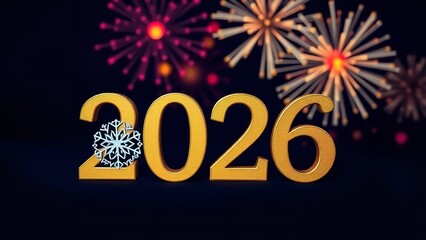 White Number 2026 on Snow Happy New Year Christmas Postcard