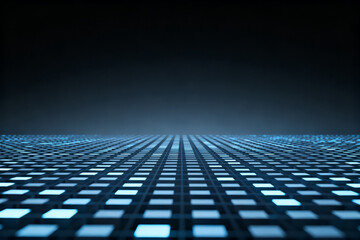 Abstract pattern of glowing blue squares