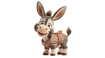Cute Cartoon Donkey Character With