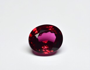 High-resolution photo of red ruby gemstone isolated on white background