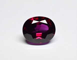 High-resolution photo of red ruby gemstone isolated on white background